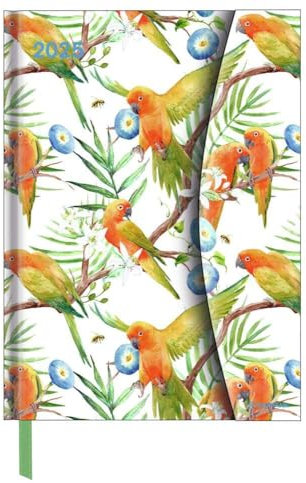 N NEUMANNVERLAGE - Jungle 2025 Diary, 16x22cm, Taschenkalender mit Magnetverschluss und Lesebändchen, Tasche für Visitenkarte, Jahres- und ... internationales Kalendarium: Magneto Diary