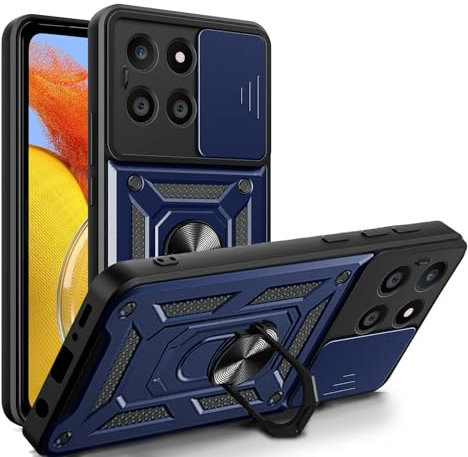 betterfon Handyhülle Kompatibel mit Honor X6A | Stoßfest & Kratzfest | Mit Kameraschutzring, Anti-Fingerabdruck & robuster Panzer-Design | Blau