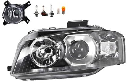 Johns, Scheinwerfer Xenon passend für Audi A3 8P 05/2003-07/08 D2S H7 Links Fahrerseite + Nebelscheinwerfer + Leuchtmittel