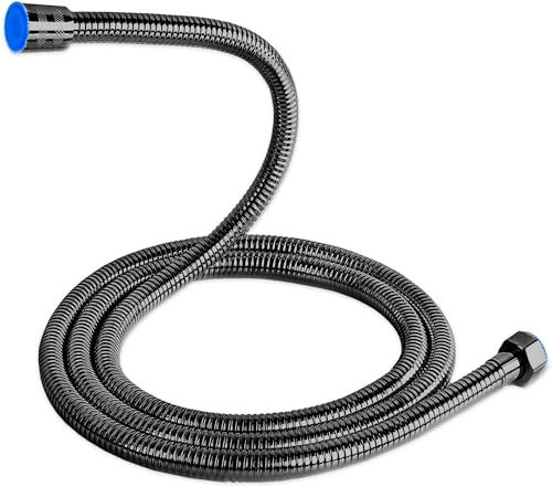 Tubo doccia nero 2m acciaio inox sistema anti-torsione ultra resistente all'usura universale tubo doccia flessibile 2 nero tubo per doccia nero 2 metri