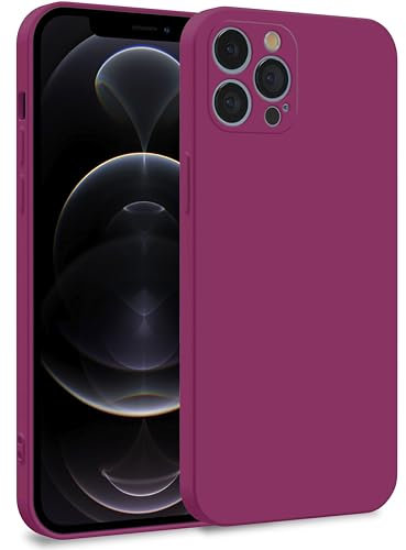 MyGadget Coque pour iPhone 12 Pro Max - Case Silicone Souple & Soft avec Doublure Microfibre - Cover TPU Protection Extra Fine & Légère Bordeaux