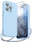 SURPHY Design for iPhone 15 Pro Case, Liquid Silicone Protection for Each Lens [2 x Screen Protectors & 1 x Lanyard] Shockproof Cover for iPhone 15 Pro 6.1 inch 2023 (Light Blue)