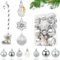 Weihnachtskugeln Set 34 Stücke Kunststoff Christbaumkugeln Silber Weiß Weihnachtsdeko Kugeln 13/8/6/3cm Weihnachtsbaumkugeln Plastikkugel Christbaumschmuck Weihnachten Dekoration