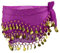 Shengxi Damen Bauchtanz Gürtel, Professionelles Bauchtanz Kostüm Chiffon Hüfttuch mit 128 Goldene Münzen, Sexy Tanztuch Bauchtanz Bauchtanz Rock für Show Party Feier (Lila)
