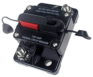 QXYOGO Sicherungsautomat,Schutzschalter 50A 60A 80A 100A 150A 200A 250A 300A Leistungsschalter 12-42VDC Auto LKW Audio Rückstellbare Sicherung Leistungsschalter mit Power Protect(300A)
