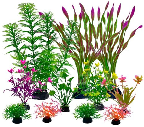 Acquario Decorazione Piante, Piante Acquario, Accessori per Acquario, Decorazioni per Acquario, Pianta Decorazione in Plastica, Set di Decorazioni per Acquario, per Acquario Decorazioni, 11 Pezzi
