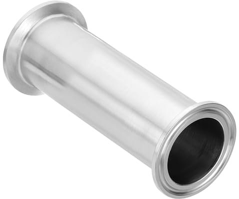PATIKIL 1 1/2in OD Tri Clamps Tube, Sanitary Tri Clamps Spool Tube with 50.5mm Ferrule Flange(for 1.5in Tri Clamps) Sanitary Pipe Tubing 304 Stainless Steel for Brewery, 100mm/3.94in L
