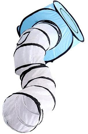 INOOMP Katzenzelt Tunnel Haustierröhrenspielzeug Faltbarer Streifendesign Interaktives Spielzeug Für Katzen