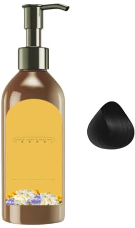 Gihioue Dunkles Haarfärbe-Shampoo, Pflanzen-Einzeldosis-Blumenduft-Farbstoff | Pflanzenduft-Blumenshampoo | Schnelle Haarfärbung für Männer, Haarfärbe-Shampoo für Frauen, Männer, ältere Menschen, Oma