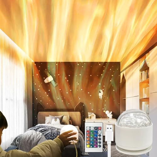GY Sternenhimmel Projektor, RGB Aurora Borealis Lampe, 16 Farben LED Tischlampe mit Fernbedienung, Dynamische Galaxie Lampe für Entspannung, Raumdekoration, Kinder Zimmer