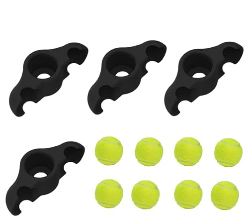 4 x Rocker Plate Bike - Adapter für Füße zum Aufstecken für Indoor-Radsport | Fahrradtrainer mit rutschfester Hantelplatte 4 x mit 8 Tennisbällen | Trainingsausrüstung Do