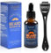 UieaMsio Bartwuchs Set, 30ml Bartwuchs Kit mit Bartroller 0,25mm, Bartwuchs-Serum-Öl/Beard Roller, Bartwuchs Bartöl Stimuliert das Wachstum, Bartpflege-Set Bestes Geschenk für Männer/Vater