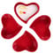 SHZMJL 3.9 inch Red Heart Shaped Ceramic Bowl, Multipurpose Salad Bowl, Sauce Dish, Appetizer Plates, Appetizer Plates for Salad Soup Snack Dessert(Set of 4)