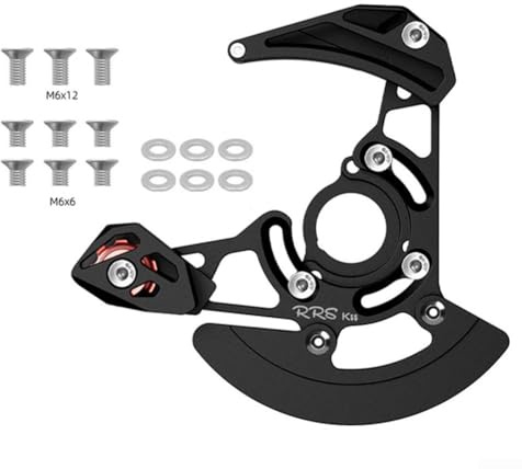 Guía de cadena de bicicleta de montaña 32T-38T Protector de plato único ISCG03 ISCG05 para estabilizador de cadena de bicicleta cuesta abajo negro 205 x 200 mm