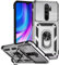 Funda para Xiaomi Redmi Note 8 Pro, 360 Grado Antigolpe Carcasa Capa Doble Case, con Cubierta Deslizante de la Cámara, Soporte Giratorio de 360 ° y Funda Protectora TPU de Silicona - Plata