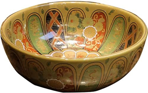 asdchZen Lavabo De Baño sobre Encimera, Lavabo De Cerámica Vintage De Colores, Estilo Jardín, 40 X 15 Cm.