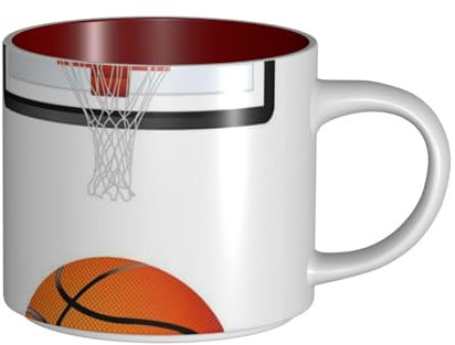 GSGCSBYMLG Tazza di caffè in ceramica stampata di grande capacità delle tazze di ceramica del tabellone del campo da basket