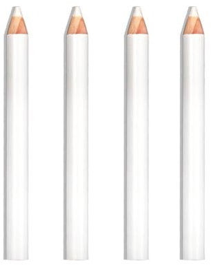 4 Pieces French White Nail Pencil, Nail Whitening Pencil, Art Manicure Pen for DIY Dot Line Pattern, Rhinestones Picker, Gem Pick Up Tool Wax Pen