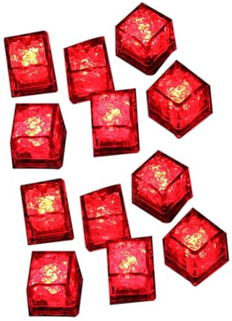 PAGJHRFJG Waterproof LED Ice-Cube Flashing Glow in the Dark Light Up for Bar Club Drinking Party Decoration Plastic Led Ice-Cube Light C 12Piece