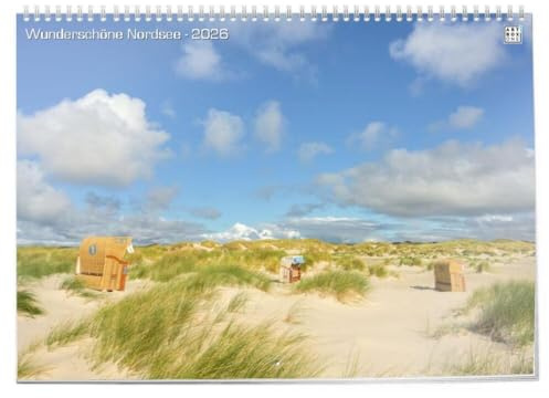 artboxONE Klapp-Kalender 2026 Wunderschöne Nordsee Klappkalender A2 2026 Reise/Strand und Meer