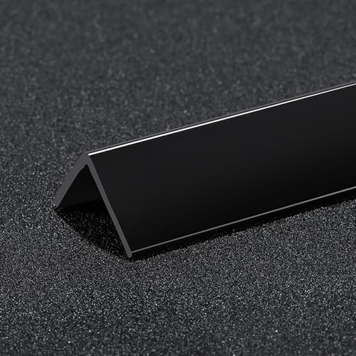 Baguette-PVC-Wandwinkelverkleidung, 100 cm, selbstklebend, perfektes Scharnier für Küche, Bad und Büro, Schwarz, 20 x 20 mm, 3 Stück