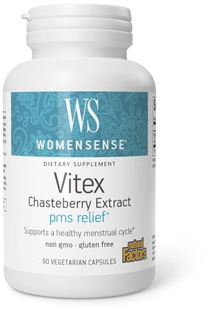 WomenSense by Natural Factors, Vitex Chasteberry Extract, Helps Sooth Symptoms of PMS and Menopause, 90 capsules (90 servings)