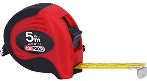 KS Tools 300.0114 Bandmaß mit Feststeller,schwarz-rot, 5m, 19mm