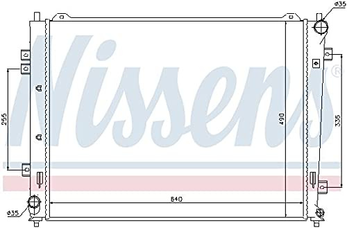 NISSENS Kühler Motorkühlung Kühler Wasserkühler Motorkühler Netzbreite 488mm Netzlänge 640mm Netztiefe 16mm 66684
