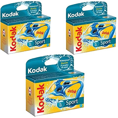 Kodak Lot de 3 caméras de sport jetables à usage unique avec film 800 vitesses 27 expositions