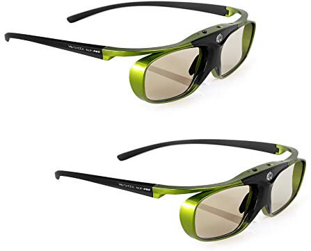 2X Hi-Shock DLP Pro Lime Heaven | DLP Link 3D Aktive Brille für 3D DLP Beamer von Acer, BenQ, Optoma, Viewsonic | kompatibel mit PPA5610 / E4W [96-200 Hz | Akku | 32g | wiederaufladbar]