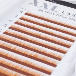 Augenbrauen Wimpern, gerade, ohne Curl, zum Stylen, Verlängern und Verdichten von Augenbrauen, Augenbrauen-Rekonstruktion, eine Box mit 3 verschiedenen Längen - blond