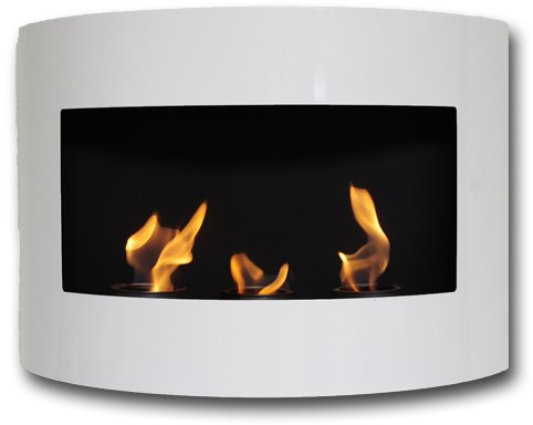 Dekafire Diana Weiß Hochglanz Wandkamin Bio Ethanol Kamin Stahl Kamin