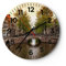 Modern Wanduhr Kanal Wasser Amsterdam Fahrrad 30x30cm Rund Klein Wand Uhr Glas Analog Zimmeruhren Küche Büro Wohnzimmer Glasuhr Wall Clock Dekoration Design Wanddekoration Küchenuhr C4AR30x30-2697