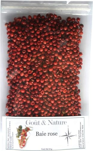 50 gr Baie ROSE BIO, sélection Gout et Nature, -CERTIFIE AB - Sachet refermable - Baie rose premium - 50 gr