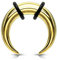 beyoutifulthings Dehn-Stab Taper Buffalo Horn Edelstahl Gold O-Ring Dehnanhänger Universal-Piercing Ohr-Piercing Ohr-Schmuck 6mm