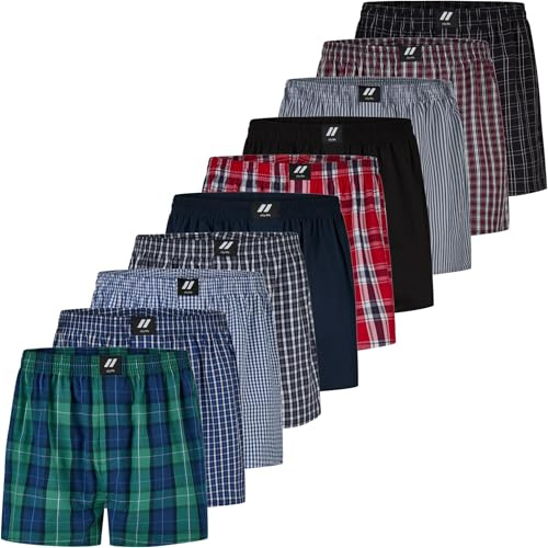 City Life 10er Pack Herren Boxershorts 100% Baumwolle - Atmungsaktive Webboxer, bequem & trocknergeeignet, S-4XL, Farbe:Mehrfarbig (Classic Multicolour 2 C-10-2), Grösse:S
