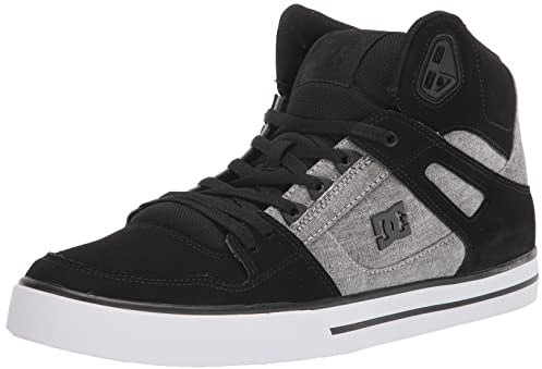 DC Men's Pure High Top WC Skate Shoes, Black/Battleship/Armor, 7.5
