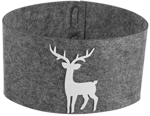 TOYANDONA Weihnachtsbaum Kragen Rock Filz Rentier Weihnachtsbaum Ring Basis Standabdeckung Matte Bauernhaus Baum Fußabdeckung für Künstliche unter Weihnachtsbäume Dekoration 60Cm