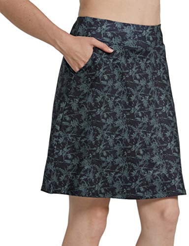 Westkun Damen Hosenrock Knielang Tennis Golf Röcke Sportrock mit Hose Darunter Active Skort für Sommer Sport Wandern Radfahren Golf Grünes Blatt L