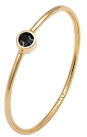 Elli Ring Damen Stacking Minimal Filigran mit Kristall in 925 Sterling Silber Solitärring