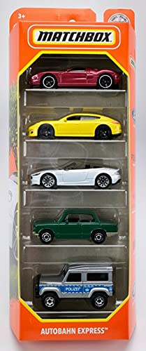 Matchbox Autobahn Express Fahrzeuge im Maßstab 1:64, 5 Stück