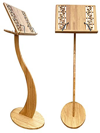 Notenständer, Gitarrenständer, Multifunktions-Bambus-Notenständer Verstellbarer Winkel, Abnehmbarer Notenhalter, für Verschiedene Musikinstrumente