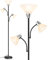 LEPOWER Floor Lamp, 9W LED Standing Lamp with 5W Adjustable Reading Lights, Modern Bright Floor Lamp with Replaceable 3000K Energy-Saving LED lights, Black Floor Lamps for Living Room, Bedroom, Office