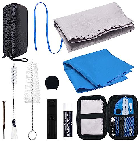 SKYNEO Klarinetten-Reinigungsset, Saxophon-Reinigungsset, Klarinetten- und Saxophonpflegeset, Wartungsset mit Koffer für Blas- und Holzblasinstrumente