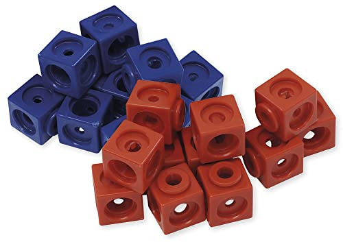 TimeTEX - 100er Set Steckwürfel Rot Blau - 50 Rot 50 Blau im Beutel - 1,7 cm Kantenlänge - 93720