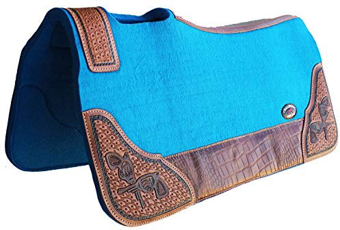 CHALLENGER 39208TR Sattelunterlage aus Wollfilz, 81,3 x 76,2 cm, Türkis
