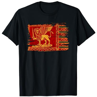 Republik Venedig Venetien Italien Flagge Geflügelter Löwe T-Shirt