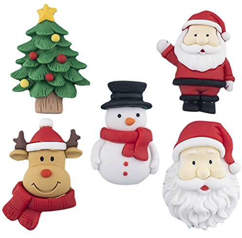 DOITOOL 5 imanes de nevera de Navidad 3D, árbol de Navidad, alce, Papá Noel, pegatinas para pizarra blanca, imán decorativo, nevera, taquilla, lavavajillas, pegatinas para oficina