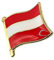 Anstecknadel mit österreichischer Flagge aus Metall und Emaille, Metall