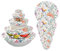 Kcldeci 5 Pieces Bowl Covers Reusable in 5 Size Retro Dream Flower Stretch Cloth Fabric Bowl Covers Elastic Food Storage Covers Cotton Bread Bowl Covers